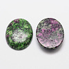 Oval Natural Sesame Jasper/Kiwi Jasper Cabochons G-K020-18x13mm-09-1-2