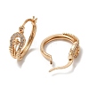 Brass Micro Pave Cubic Zirconia Hoop Earrings EJEW-M238-50KCG-2