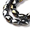 Faceted Electroplated Opaque Glass Beads Strands GLAA-G092-B05-4
