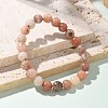 Natural Plum Blossom Jasper Beads Stretch Bracelets X-BJEW-F380-01-B08-5