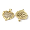 Rack Plating Brass Micro Pave Clear Cubic Zirconia Pendants KK-K341-52B-G-2