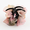 Flower Cloth Plastic Claw Hair Clips PHAR-S296-08-3