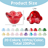 200Pcs 20 Colors Glass Gradient Color Bead Caps GLAA-HS0001-03-2