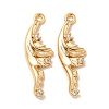 Brass Micro Pave Clear Cubic Zirconia Pendants KK-K378-18G-1