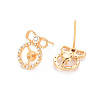 Brass Micro Pave Clear Cubic Zirconia Earring Findings KK-T062-218G-NF-2