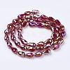 Electroplate Glass Beads Strands EGLA-D015-15x10mm-28-1
