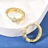 Crown Brass Micro Pave Clear Cubic Zirconia Hoop Earrings EJEW-D348-20G-5
