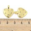 Heart Rack Plating Brass Micro Pave Clear Cubic Zirconia Pendants KK-Z053-02G-3