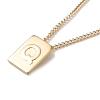 Titanium Steel Initial Letter Rectangle Pendant Necklace for Men Women NJEW-E090-01G-17-1