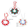 3Pcs 3 Colors Polyester and Cotton Dog Flower Pet Collar AJEW-GL0002-58-2