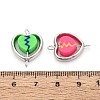Polymer Clay Heartbreak Beads with CCB Plastic Frame Connector Charms CLAY-T022-29M-01-3