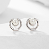 S925 Sterling Silver Round Stud Earrings NN9248-2-1