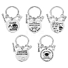 SUPERFINDINGS 5Pcs 5 Style Class of 2023 Graduation Gifts Stainless Steel Keychain KEYC-FH0001-32A-1