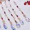 Copper Wire Wrapped Tree of Life Plastic Imitation Stone Beads Suncatchers HJEW-F027-11-4