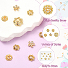 10Pcs 5 Styles Rack Plating Flower Brass Micro Pave Clear Cubic Zirconia Bead Caps KK-CJ0002-73-3