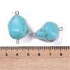 Synthetic Turquoise Connector Charms KK-F868-31P-3
