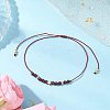 Natural Round Garnet Beads Braided Bead Bracelets for Women BJEW-JB11655-05-1