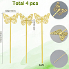 4Pcs Hollow Out Brass Bookmarks AJEW-SC0002-82-2