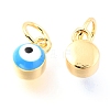 Brass Enamel Pendants KK-Y001-02B-07G-2