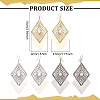 FIBLOOM 3 Pair 3 Color Alloy Rhombus Dangle Earrings for Women EJEW-FI0001-08-2
