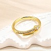 Brass Micro Pave Clear Cubic Zirconia Finger Rings for Women RJEW-H247-14G-2