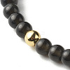 Energy Power Natural Obsidian Round Beads Stretch Bracelet for Men Women BJEW-JB06798-7