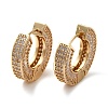 Brass Micro Pave Cubic Zirconia Thick Hoop Earrings EJEW-H103-18G-1