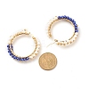 Glass Beads Braided Big Hoop Earrings EJEW-JE04848-04-4