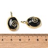 Natural Black Onyx(Dyed & Heated) Oval Pendants G-K371-01G-08-3