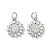 Brass Micro Pave Clear Cubic Zirconia Pendants KK-P349-10P-1