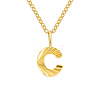 Personalized Stainless Steel Textured Alphabet Initial Pendant Necklaces for Women Men RF0956-3-1