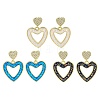 Rack Plating Heart Brass Dangle Stud Earrings EJEW-P277-09G-1