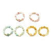 6Pcs 3 Colors Natural Gemstone Finger Rings RJEW-JR01049-2