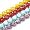 Opaque Solid Color Glass Beads Strands GLAA-N032-01-1