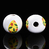 Easter Theme Printed Wood Beads WOOD-T032-22O-2