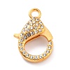 Alloy Rhinestone Lobster Claw Clasps PALLOY-L166-01G-2