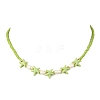 2Pcs 2 Styles Ocean Turtle Starfish Synthetic Turquoise & Natural Pearl & Glass Seed Beaded Necklaces NJEW-JN06130-03-3