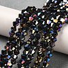 Opaque Solid Color Electroplate Glass Beads Strands EGLA-A039-P2mm-B17-4