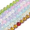 Half Electroplate Baking Paint Glass Beads Strands EGLA-K061-11A-AB-1