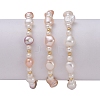 Natural Baroque Pearl Keshi Pearl Beaded Bracelets Sets BJEW-JB05266-2