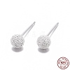 Textured 925 Sterling Silver Ball Stud Earrings LS-EJEW-L202-004A-6