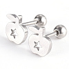 Tarnish Resistant 201 Stainless Steel Barbell Cartilage Earrings EJEW-R147-23-1