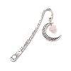 Natural Rose Quartz Raw Beads Bookmarks X-AJEW-JK00201-01-1