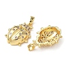 Brass Micro Pave Cubic Zirconia Pendants KK-I371-23G-2