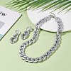 CCB Plastic& Acrylic Curb Chain Necklace & Dangle Stud Earrings SJEW-JS01233-02-2