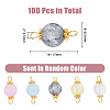 DICOSMETIC 100Pcs Synthetic Crackle Quartz Connector Charms FIND-DC0002-50-2