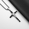 Cross 304 Stainless Steel Pendant Box Chain Long Necklaces for Men FS-WG328E8-05-2