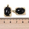 Brass with Glass and Imitation Agate Pendants Pendants KK-Q030-24G-3