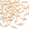 40Pcs Natural Freshwater Pearl Copper Wire Wrapped Rice Connector Charms PALLOY-PH01689-1