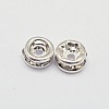 Rack Plating Rondelle Brass Grade A Rhinestone Spacer Beads RB-D300-S-2